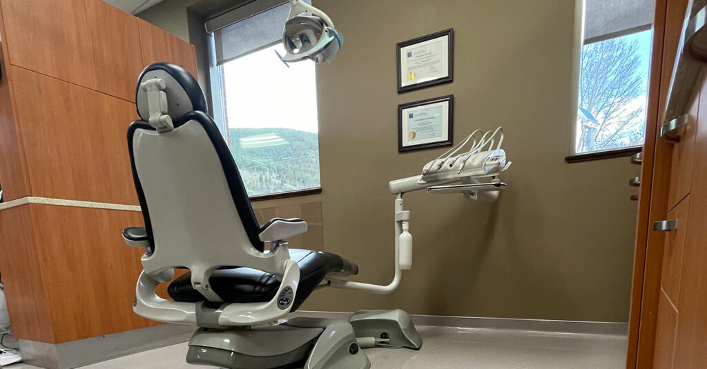 A treatment room at Crowsnest Dental